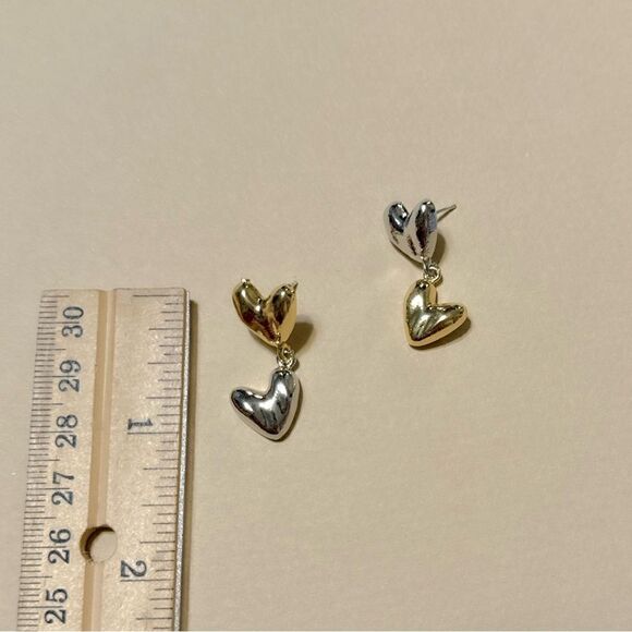 Heart drop earrings N775 - Picture 4 of 4